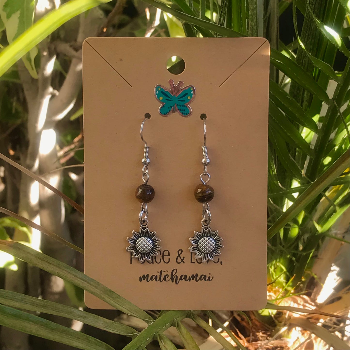 Brown Botanical Earrings