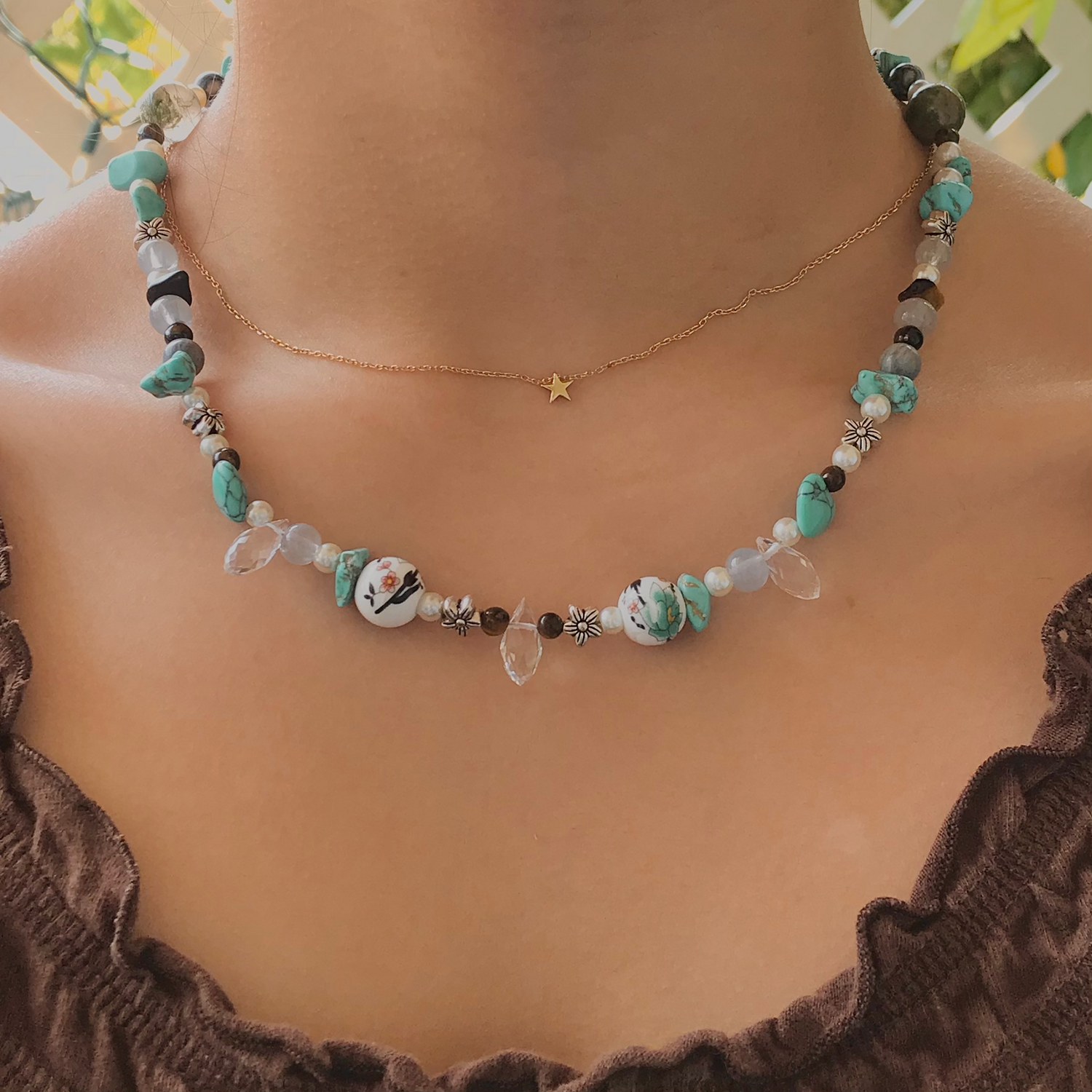 matchamai: The Seafoam Crystal Beaded Necklace