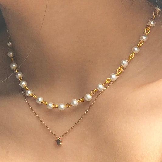 Baby Pearl Necklace in Gold