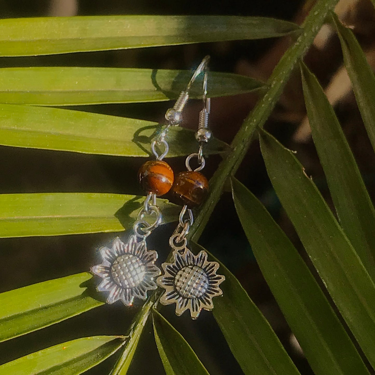 Brown Botanical Earrings