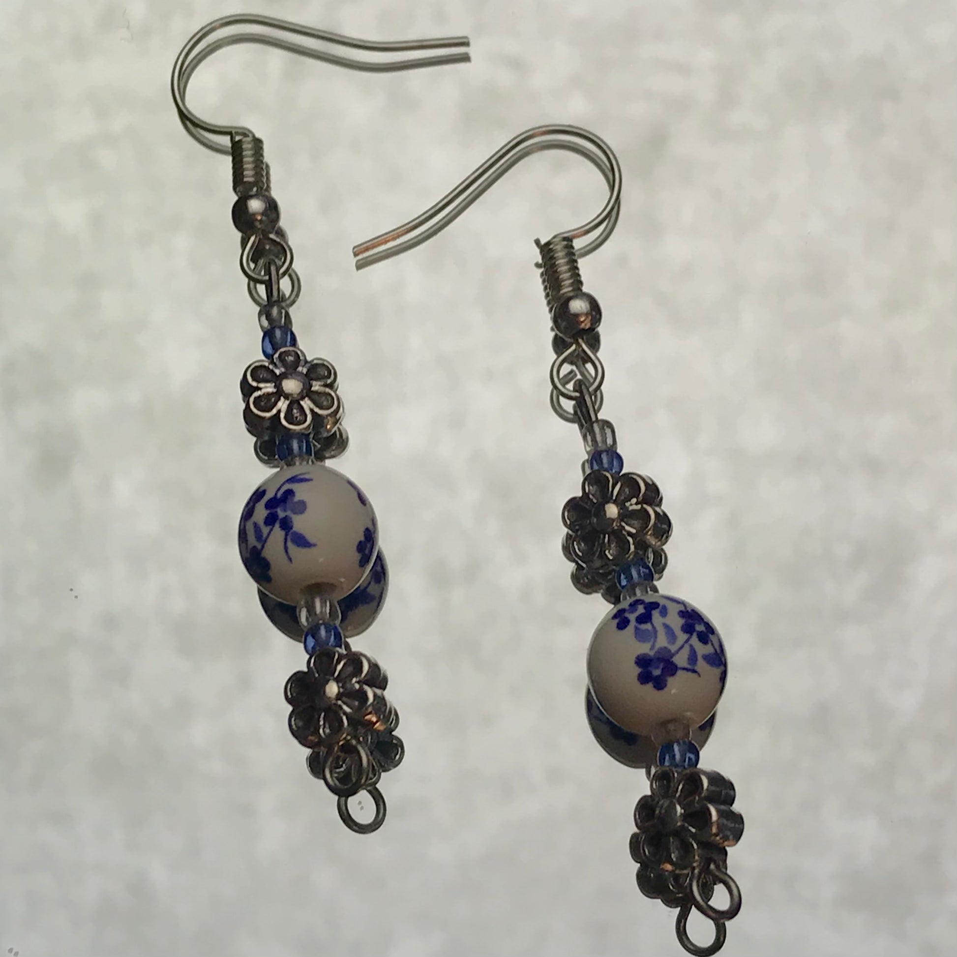 Floral Ceramic Bead Earrings