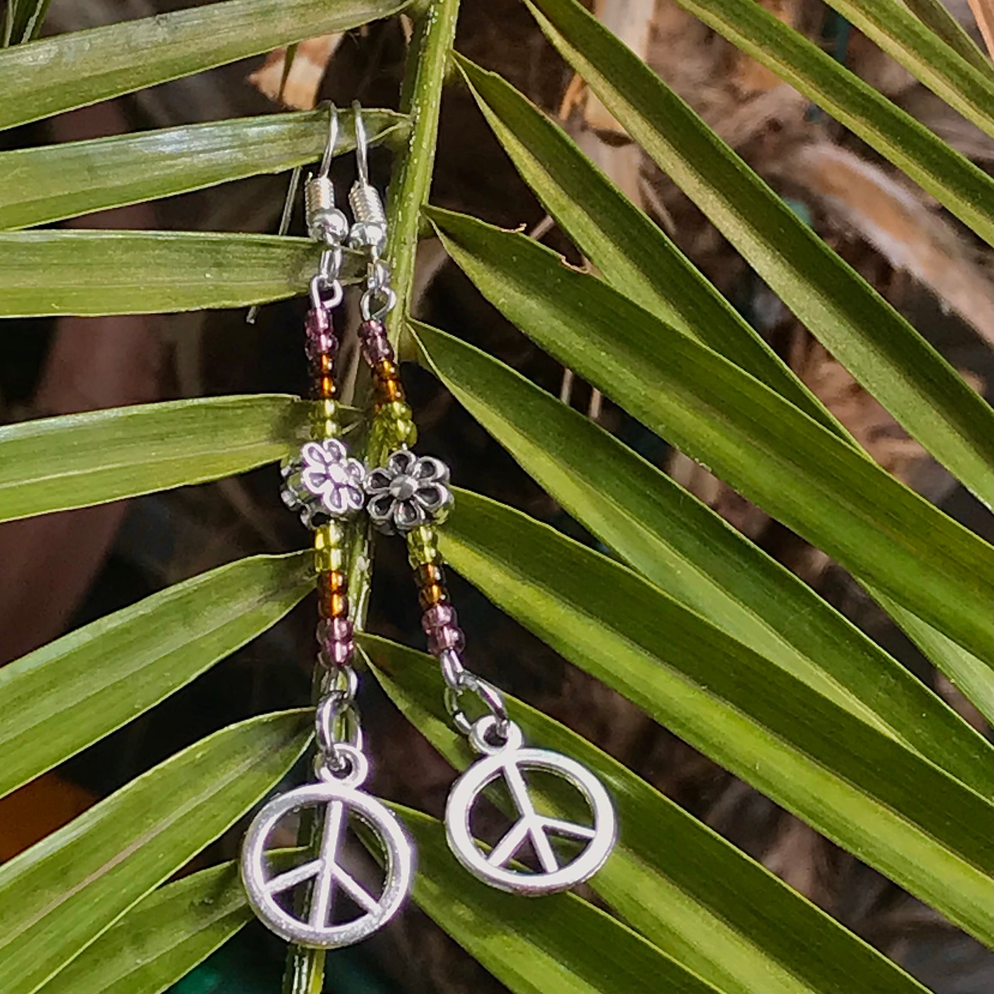 Peace & Flowers Dangles